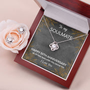 Love Knot Necklace and Earring SET- To My Soulmate 35TH Year Anniversary