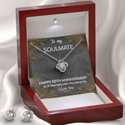 Love Knot Necklace and Earring SET- To My Soulmate 50TH Year Anniversary