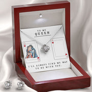 Love Knot Necklace and Earring SET- To My Queen