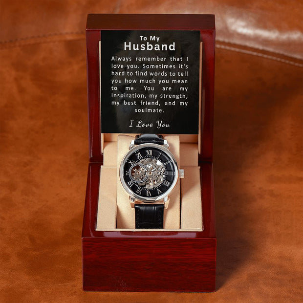 To My Husband | Men's Openwork Watch