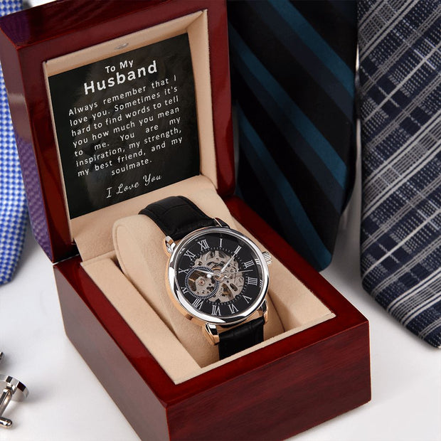 To My Husband | Men's Openwork Watch