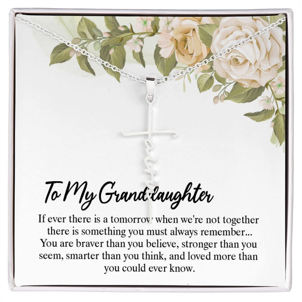 To My Granddaughter| Faith Cross Necklace
