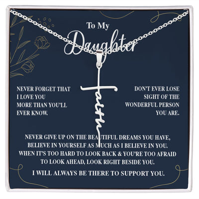 To My Daughter |Faith Cross Necklace
