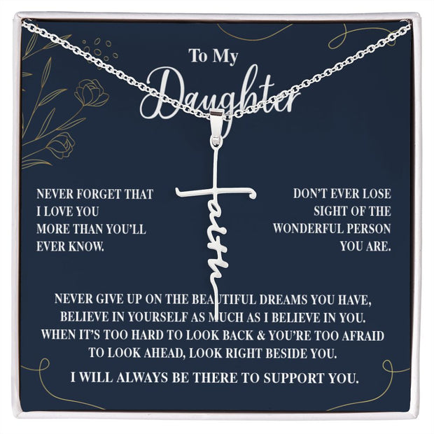 To My Daughter |Faith Cross Necklace