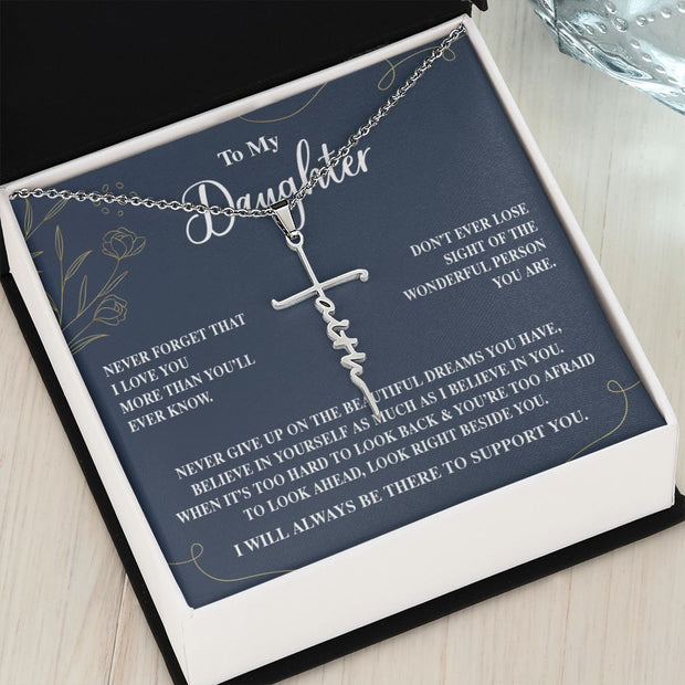 To My Daughter |Faith Cross Necklace