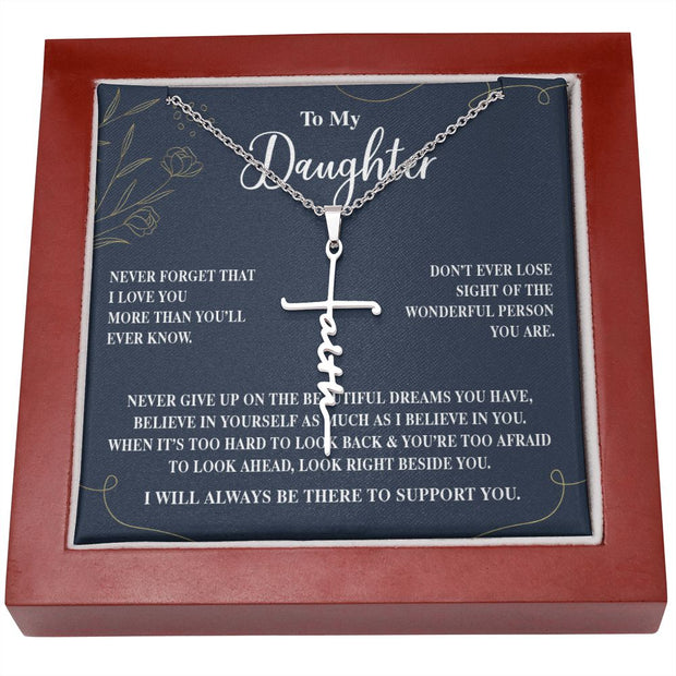 To My Daughter |Faith Cross Necklace