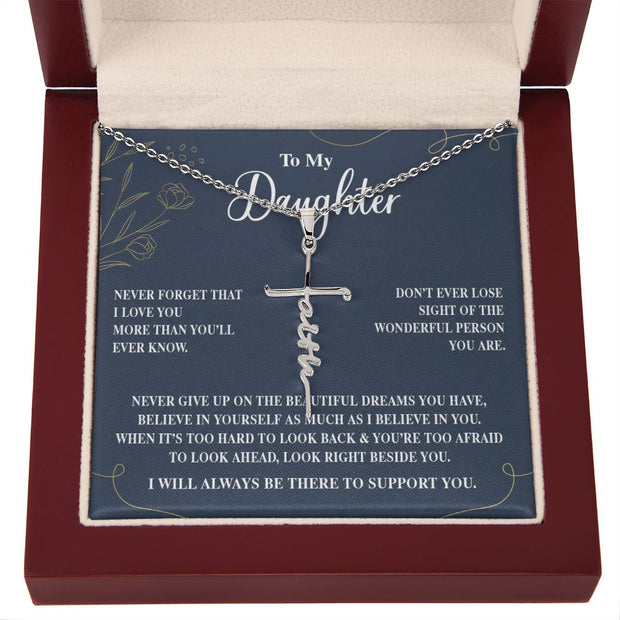 To My Daughter |Faith Cross Necklace