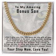 To My Amazing Bonus Son Cuban Link Chain