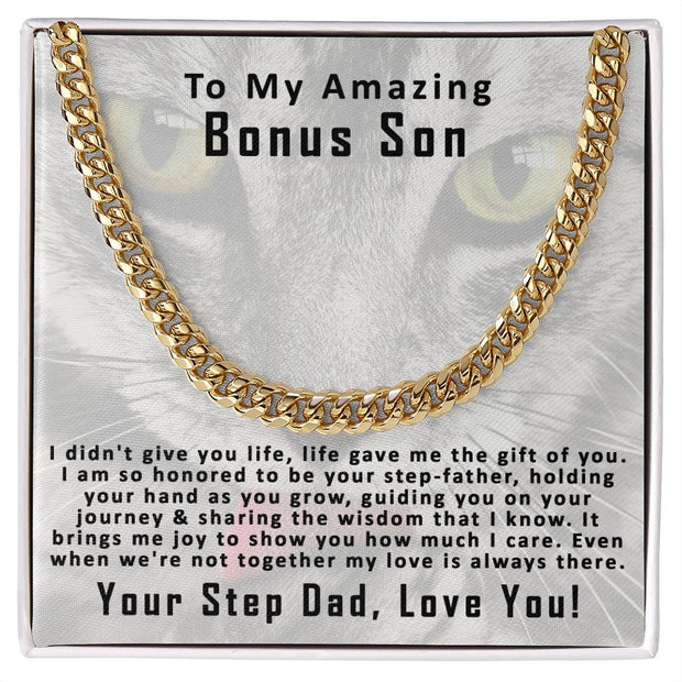To My Amazing Bonus Son , From Step Dad | Cuban Link Chain