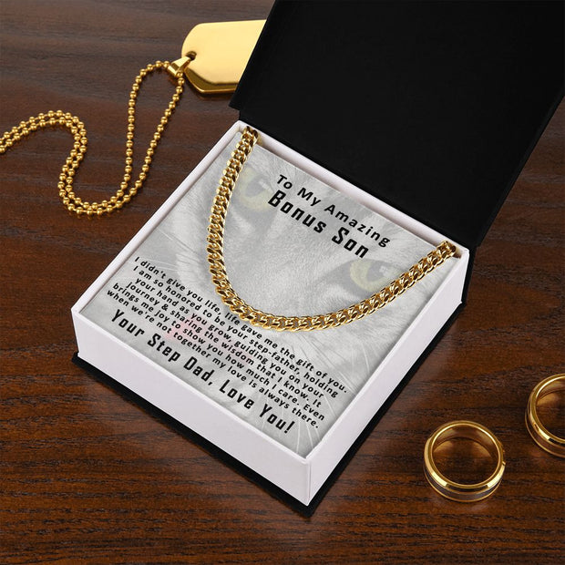 To My Amazing Bonus Son , From Step Dad | Cuban Link Chain