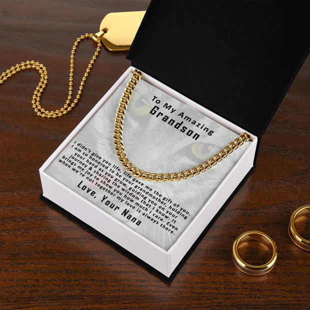To My Amazing Grandson, From Nana | Cuban Link Chain