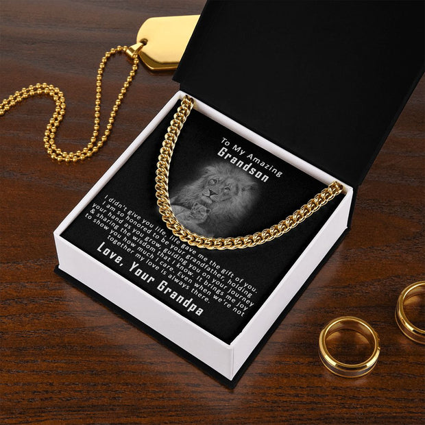 To My Amazing Grandson, From Grandpa | Cuban Link Chain