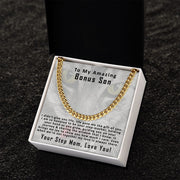 To My Amazing Bonus Son Cuban Link Chain