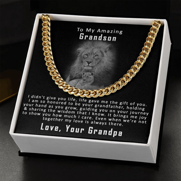 To My Amazing Grandson, From Grandpa | Cuban Link Chain