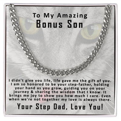 To My Amazing Bonus Son , From Step Dad | Cuban Link Chain