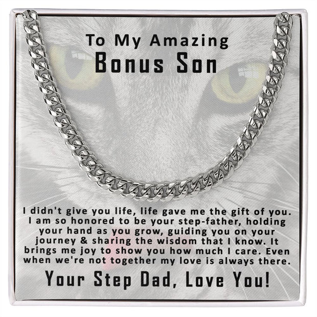 To My Amazing Bonus Son , From Step Dad | Cuban Link Chain