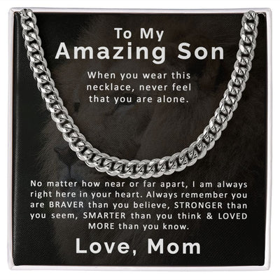 To My Amazing Son | Cuban Link Chain