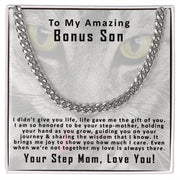 To My Amazing Bonus Son Cuban Link Chain