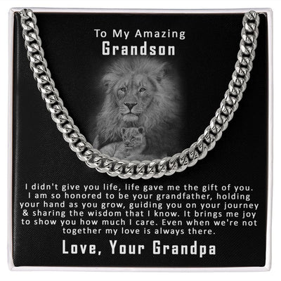 To My Amazing Grandson, From Grandpa | Cuban Link Chain