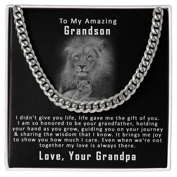 To My Amazing Grandson, From Grandpa | Cuban Link Chain