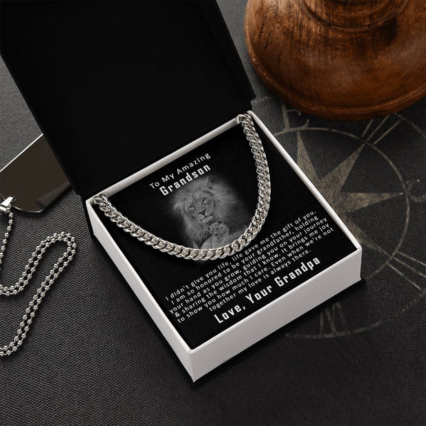 To My Amazing Grandson, From Grandpa | Cuban Link Chain