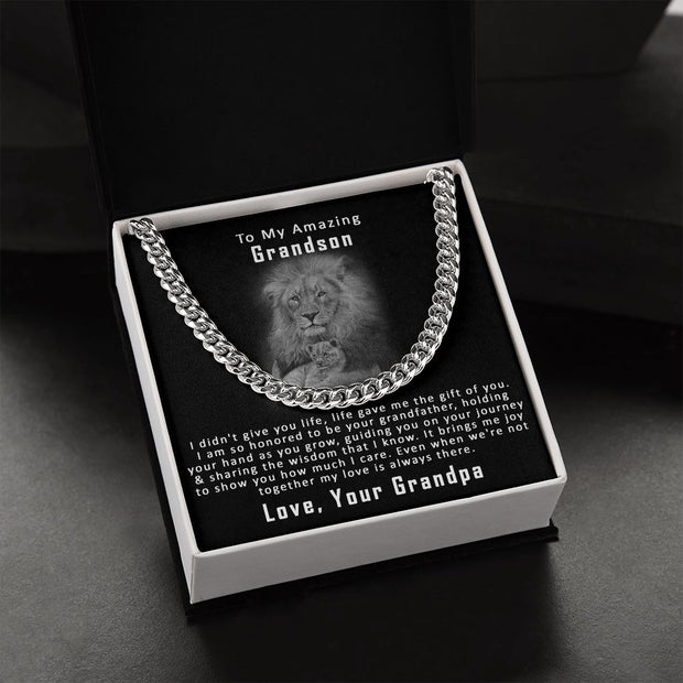 To My Amazing Grandson, From Grandpa | Cuban Link Chain