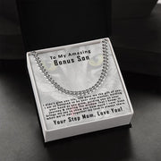 To My Amazing Bonus Son Cuban Link Chain