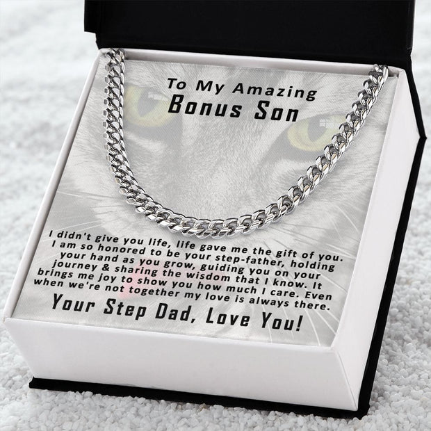 To My Amazing Bonus Son , From Step Dad | Cuban Link Chain