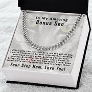 To My Amazing Bonus Son Cuban Link Chain