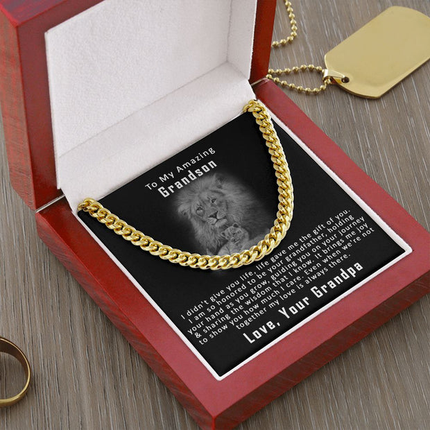 To My Amazing Grandson, From Grandpa | Cuban Link Chain