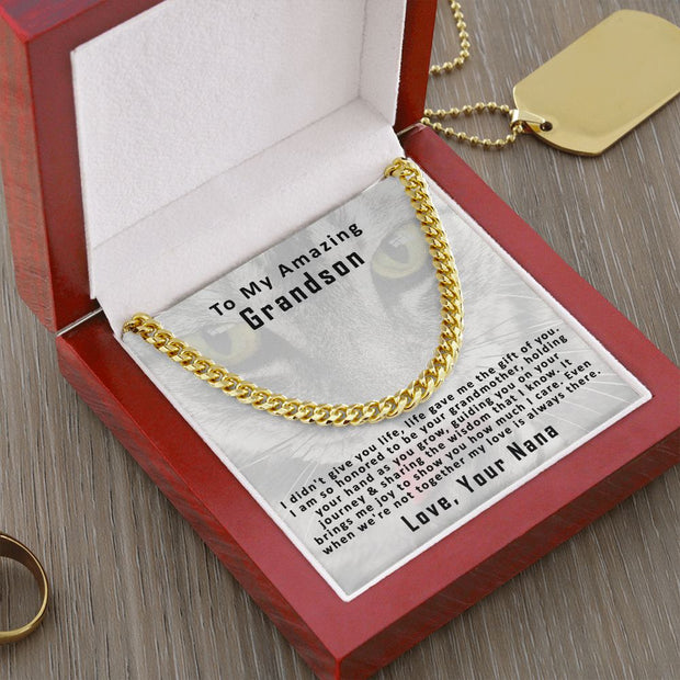 To My Amazing Grandson, From Nana | Cuban Link Chain