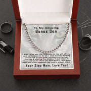 To My Amazing Bonus Son Cuban Link Chain