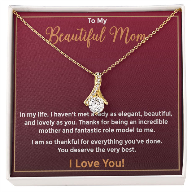 To My Beautiful Mom Alluring Necklace