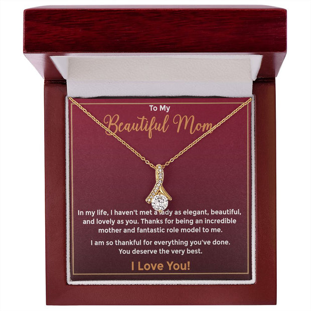 To My Beautiful Mom Alluring Necklace