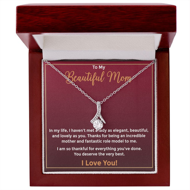 To My Beautiful Mom Alluring Necklace