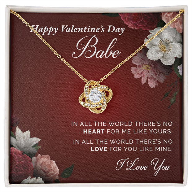 Happy Valentine's Day Babe | Love Knot Necklace |