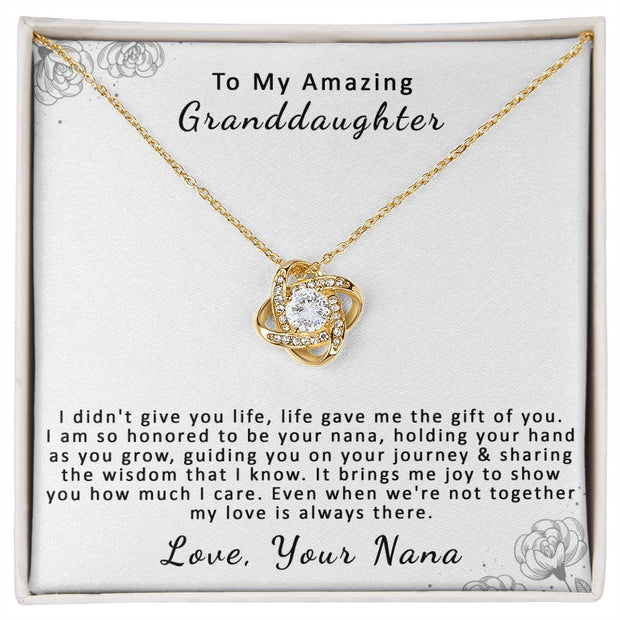 To My Amazing Granddaughter, From Nana | Love Knot Necklace