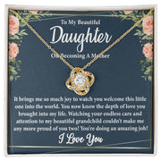 To My Beautiful Daughter on Becoming a Mother Blank | Love Knot Necklace