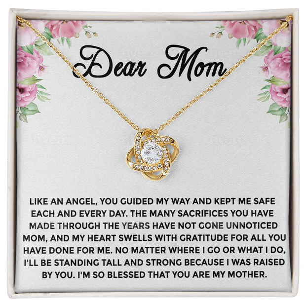 Dear Mom Love Knot Necklace