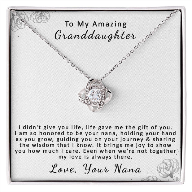 To My Amazing Granddaughter, From Nana | Love Knot Necklace