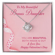 To My Bonus Daughter | Love Knot Necklace |