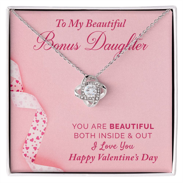 To My Bonus Daughter | Love Knot Necklace |