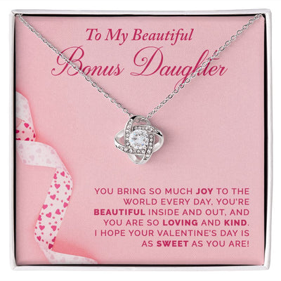 To My Bonus Daughter | Love Knot Necklace |