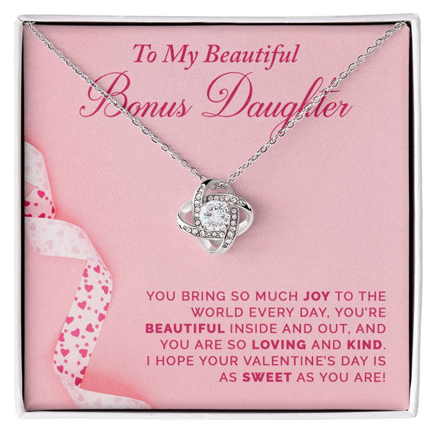 To My Bonus Daughter | Love Knot Necklace |