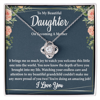 To My Beautiful Daughter on Becoming a Mother Blank | Love Knot Necklace