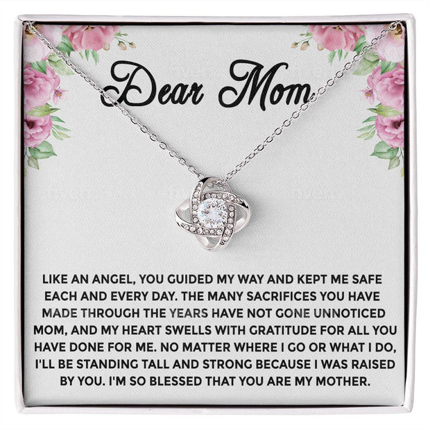 Dear Mom Love Knot Necklace