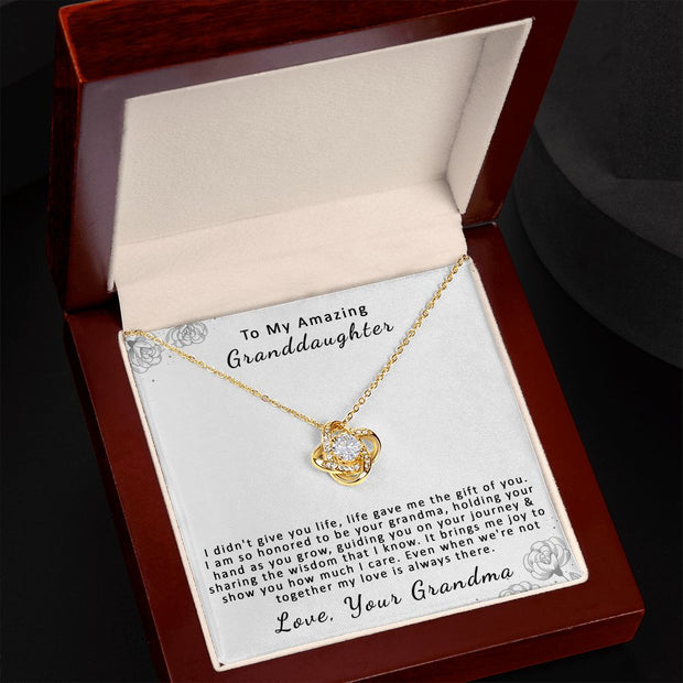 To My Amazing Granddaughter, From Grandma | Love Knot Necklace