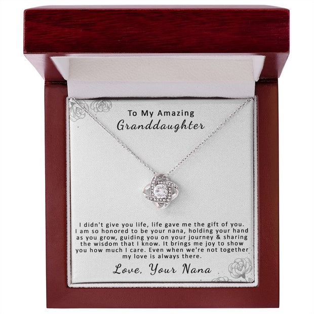 To My Amazing Granddaughter, From Nana | Love Knot Necklace