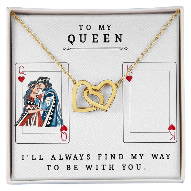 Interlocking Heart Necklace-To My Queen