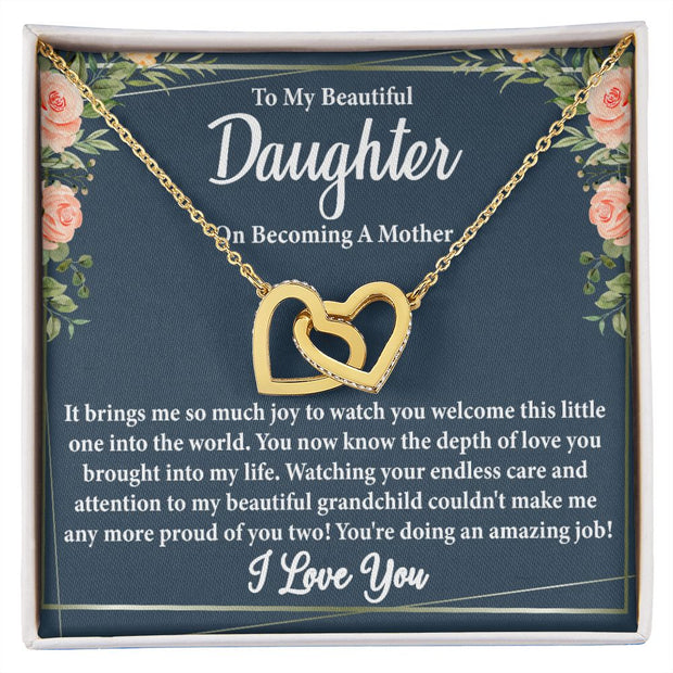 To My Beautiful Daughter on Becoming a Mother Blank | Interlocking Hearts Necklace | Valentine's Day